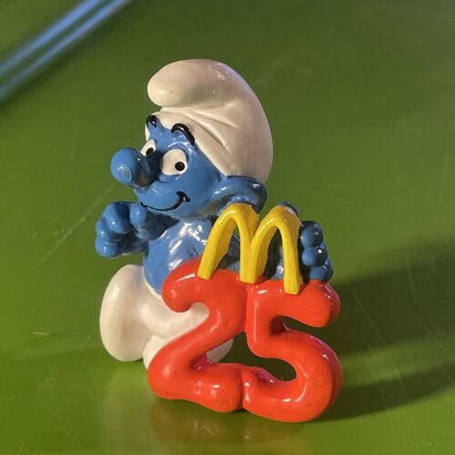 Anniversary McDonald's Smurfs 25th Germany Peyo Smurf Rare Vintage PVC Promo Toy - Picture 1 of 6