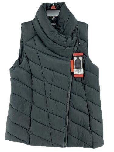 Nicole Miller Womens Vest Asymmetrical Pockets Quilted Nicole Miller Womens Vest Asymmetrical Pockets Quilted