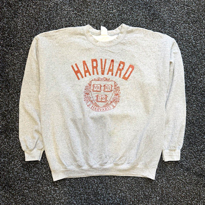 Vintage Ivy Sport Harvard Veritas Crewneck Sweatshirt XL Gray Collegiate