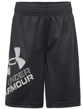 New Boy's Under Armour Prototype Logo Athletic Shorts - Gray Size 4 - NWT