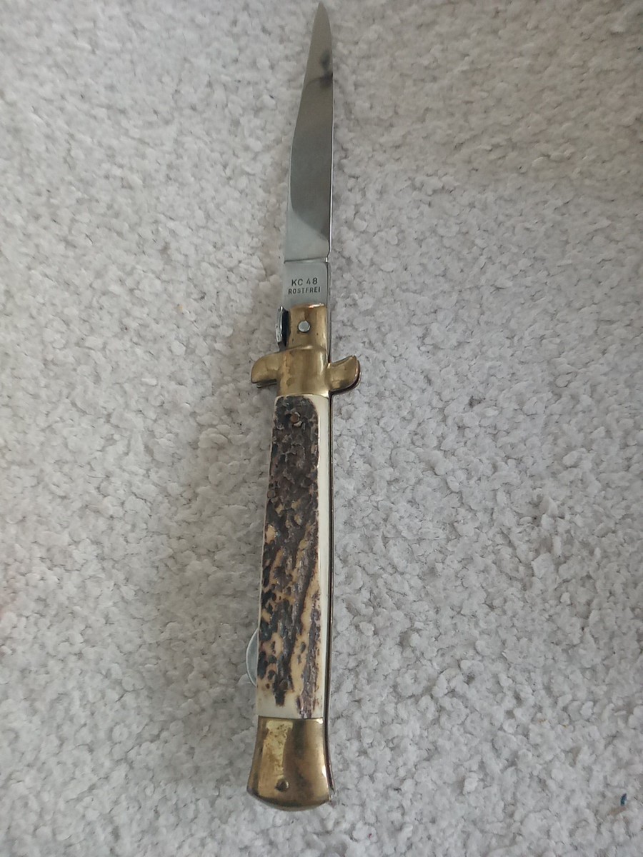 Stilleto KC48 - Kissing Crane KC 48 Lockback Knife Stag Handle