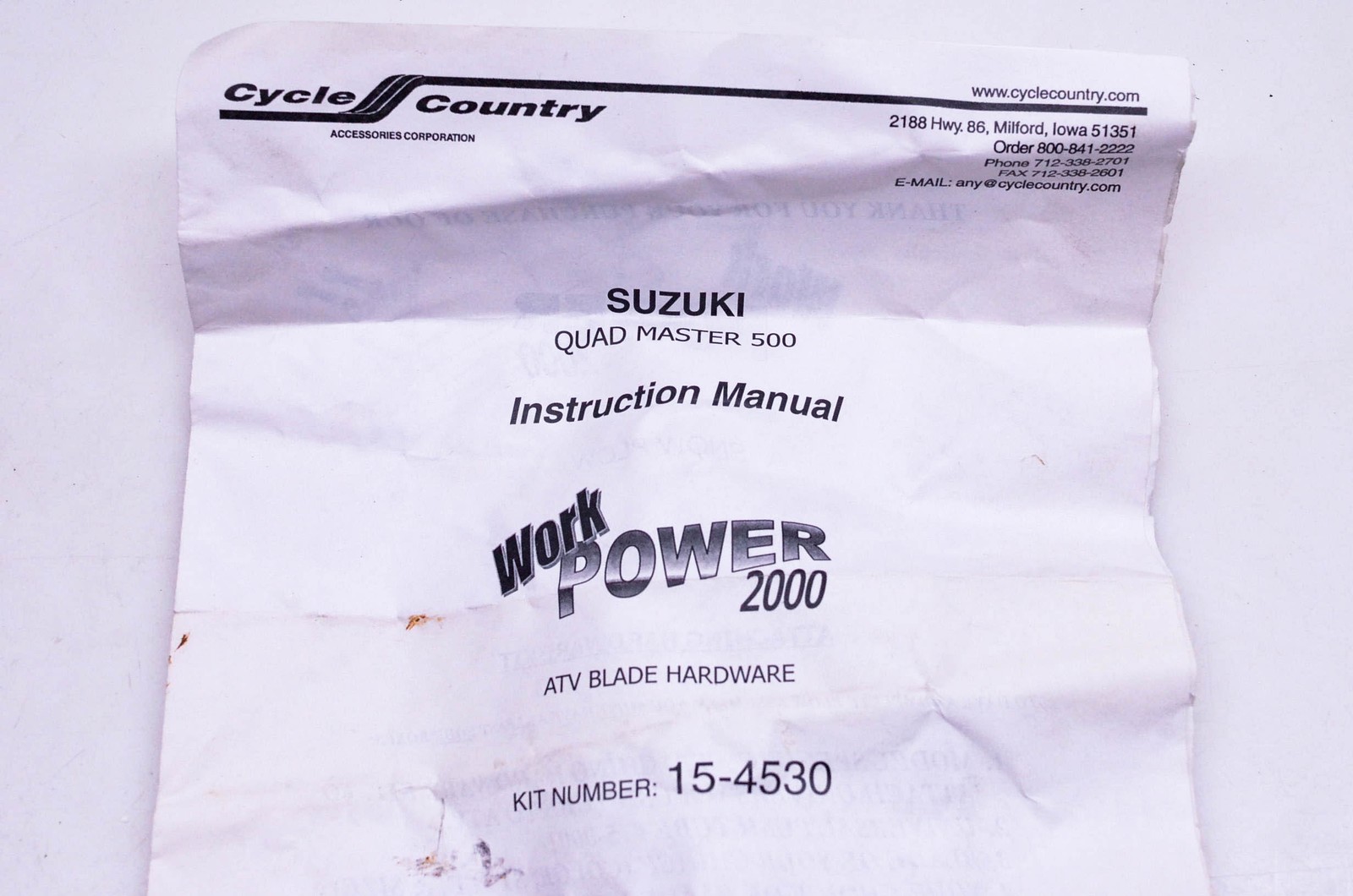 Cycle Country 15-4530 ATV Blade Mount Kit NOS