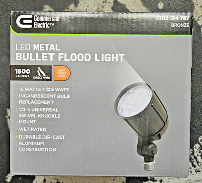 #ad Commercial Electric 30W Bronze Integrated Outdoor LED Bullet Flood Light $54.78