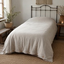 Simple Opulence 100 Linen Twin Duvet Cover 66x90 Natural Flax Coconut Buttons