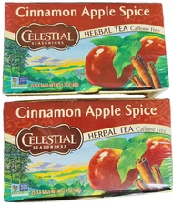 Celestial Cinnamon Apple Spice Herbal Tea LOT of TWO Boxes BBD 8/26