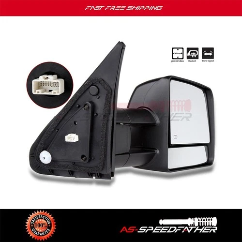 Power Heated Black Turn Signal For 2007-2016 Toyota Tundra Right Tow Mirror
