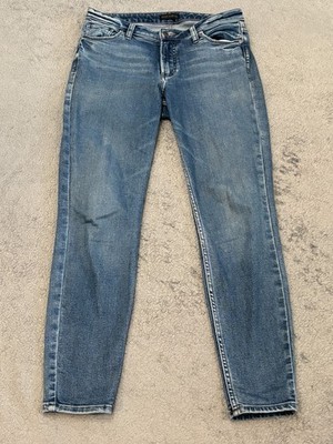 Silver Jeans Women's 29x29 (31x29) Most Wanted Skinny Blue Denim Medium Wash