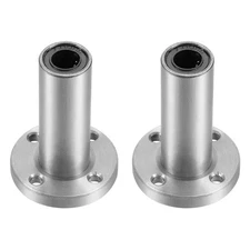 2pcs LM8UU Extra Long Round Flange Linear Ball Bearings 45mm 8mm Bore Dia