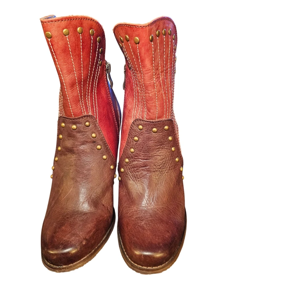 SPRING STEP L ARTISTE Botines de Cuero Tachonado Mujer Talla 38 Vaquero Occidental Foto 4 de 4