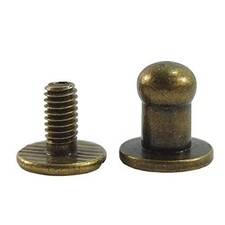 100 Sets Head Button 5mm Brass Stud Screwback Spots Leather Rivet Bronze