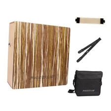  Portable Cajon Drum with Removable Snare Straps Travel Cajon with Dual-Sided 