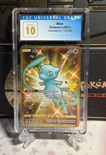 Pokemon Celebrations CGC 10 Pristine Mew 025/025 Secret Rare Shiny Gold
