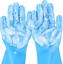 Pet Grooming Gloves - Heat Resistant Silicone Gloves with High-Density Teeth, En