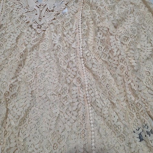 Top Torrid Crema Mezcla Encaje Cuello Alto Talla 0 Nuevo con Etiquetas Elegante Informal Hermoso Ojo de Cerradura - Imagen 2 de 13