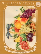 Vintage Meyercord Decal Basket of fruit 840-A