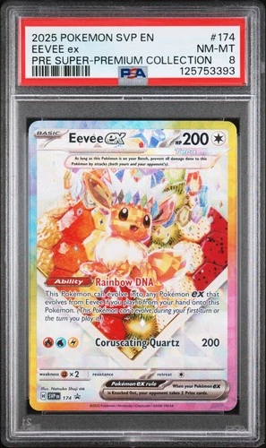 Pokémon Card Eevee ex 174 Scarlet & Violet Promo Holo EX PSA 8 2025 Pokémon TCG