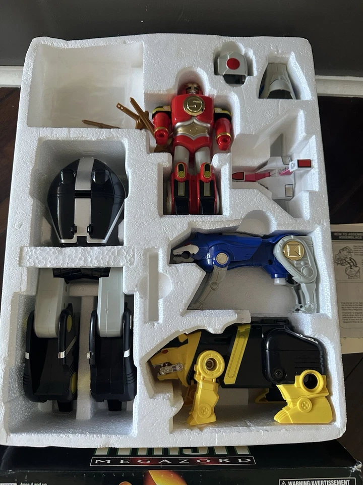 Mighty Morphin Power Rangers MMPR Ninja Megazord 100% Complete w/ Box 1995 Used - Image 2 of 4