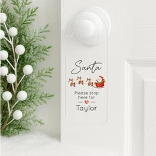 Personalised Santa Sleigh Stop Here Door Sign