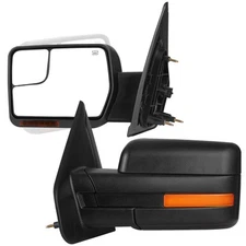 L+R Power Heated Tow Mirrors For Ford 2007-2014 F150 w/ Turn Signal Puddle Light