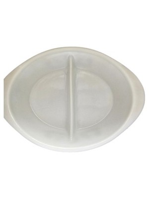 Glasbake J2352 Servierplatte Weiß Geteilt Vintage Milchglas USA
