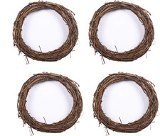 4 Pcs Wooden Grapevine Wreath, 10 Inch