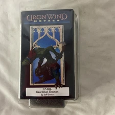 Iron Wind  Lizardman Shaman (54mm) Spellcaster Metal Mage Sorcerer Miniature