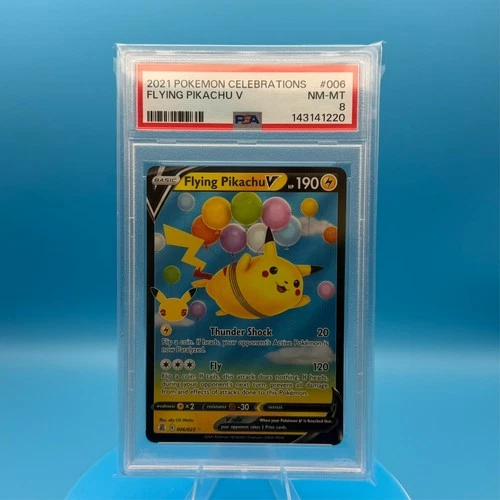 PSA 8 Flying Pikachu V 006/025 Celebrations Pokemon Holo Rare V Graded
