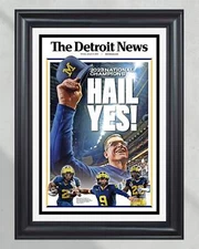 2024 Michigan Wolverines National Champions: 'HAIL YES!' Tribute - Framed Commem