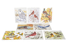 Wild Bird Notecards Blank LOT OF 13 Some Duplicates 4.25 x 5.5" White Envelopes