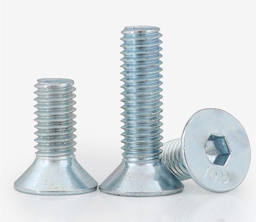 Galvanized 10.9 Steel Hex Socket Bolts Countersunk Flat Head Screws M3 M4 M5 M6 - Picture 8 of 12
