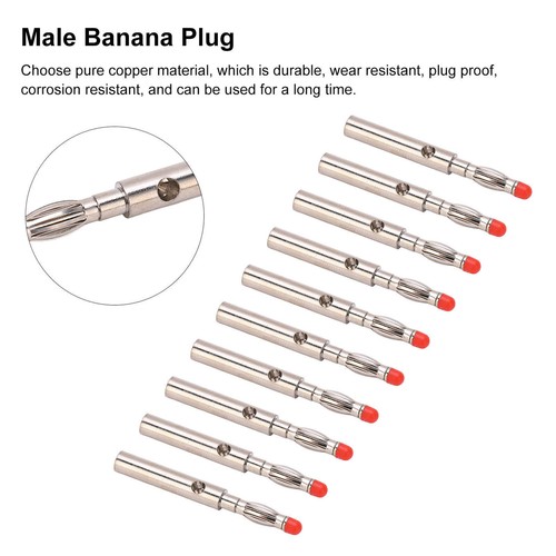 10Pcs 21.430 4.0mm Copper Banana Plug Male Connector Accessory for Testing - Picture 2 of 12