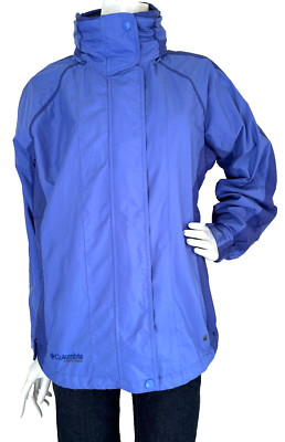 90s Columbia Bugaboo Vertex Omni Shield Zip Hideaway Jacket Waterproof Blue M *