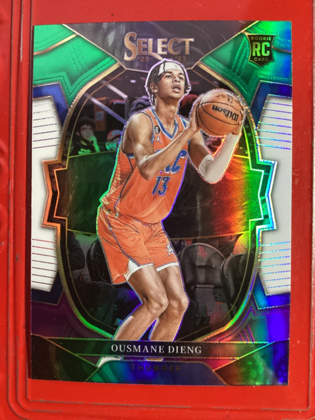 Ousmane Dieng 2022-23 Panini Select #76 Green White Purple Prizms Rookie Thunder