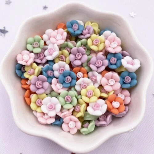Flower Ceramic Cardmaking & Scrapbooking Buttons