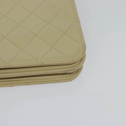 CHANEL Matelasse Chain Shoulder Bag Lamb Skin Beige Gold CC Auth bs22916 - Picture 15 of 23