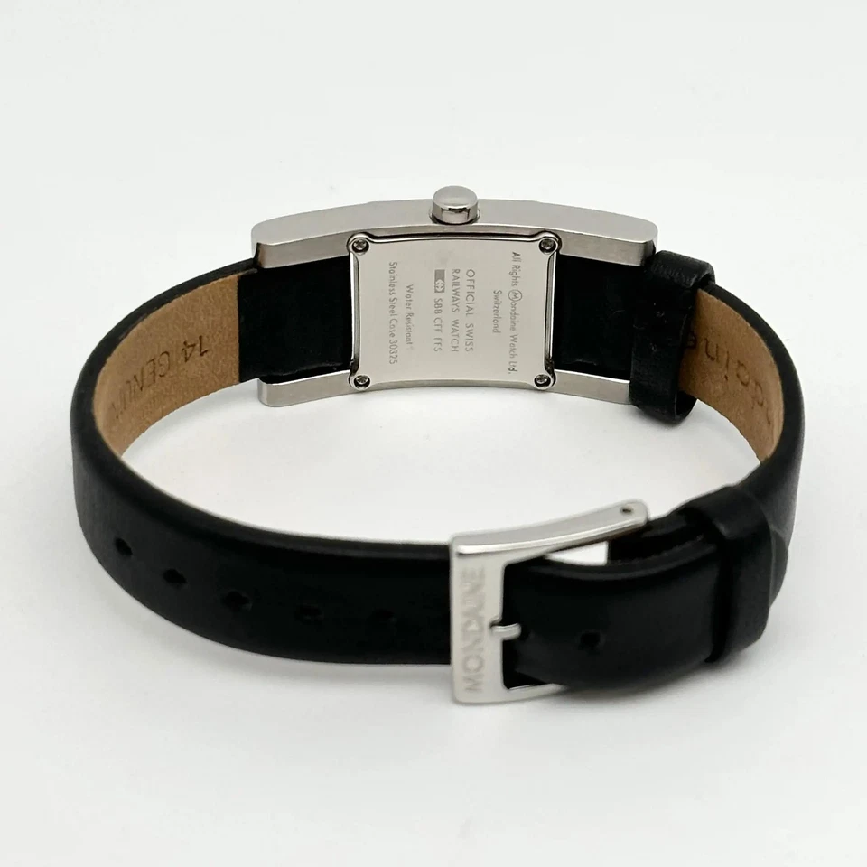 Reloj de cuarzo Mondaine 20 mm acero inoxidable esfera blanca para dama A666.30325.11SBB Foto 3 de 3