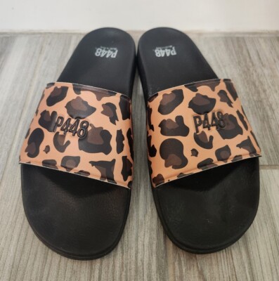 P448 Super Water Resistant Slide Sandals Slip-On WOMENS EU SZ 41 Leopard Print