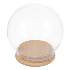 Glass Dome With Base Snow Globe Eternal Flower Display Case Clear Cloche