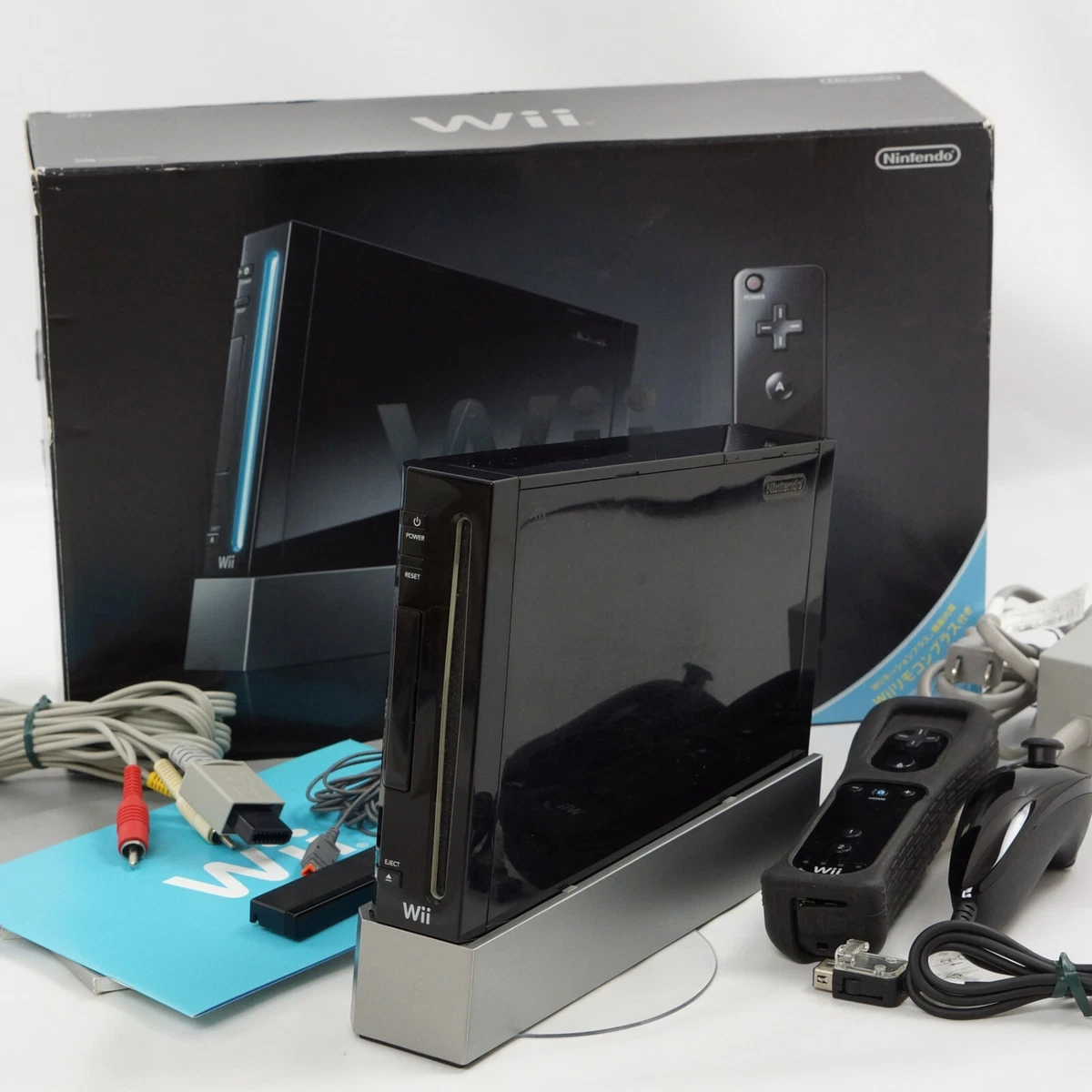 Nintendo Wii Console Boxed Black RVL001 -Japan Model- Tested System  LJM50211417