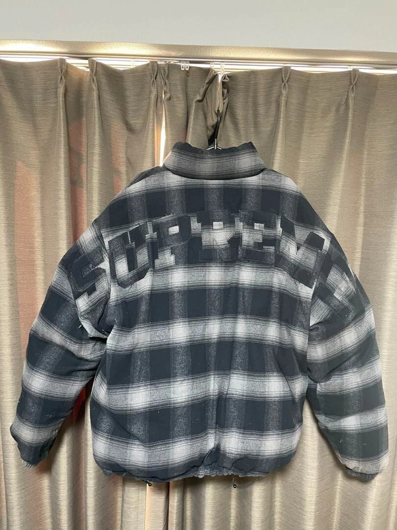 Doudoune réversible homme SUPREME en flanelle gris USA taille L occasion