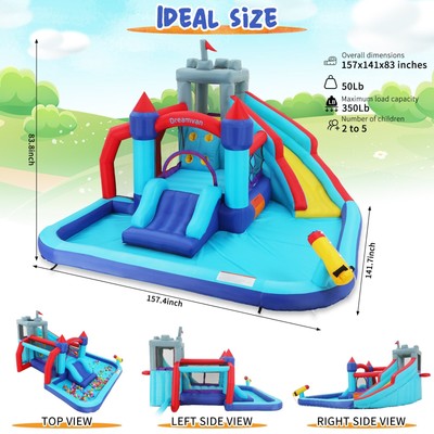 Inflatable Bouncy House Water Slide Park Bounce Castle for Summer Party Gift 