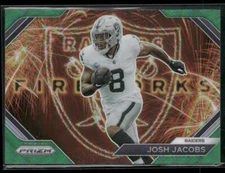 2023 panini prizm #F-17 Josh Jacobs Fireworks Prizms Green