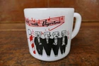 Vintage 1950s Vigortone Feeds Barber Shop Pig Quartet Glass Mug - Federal Glass