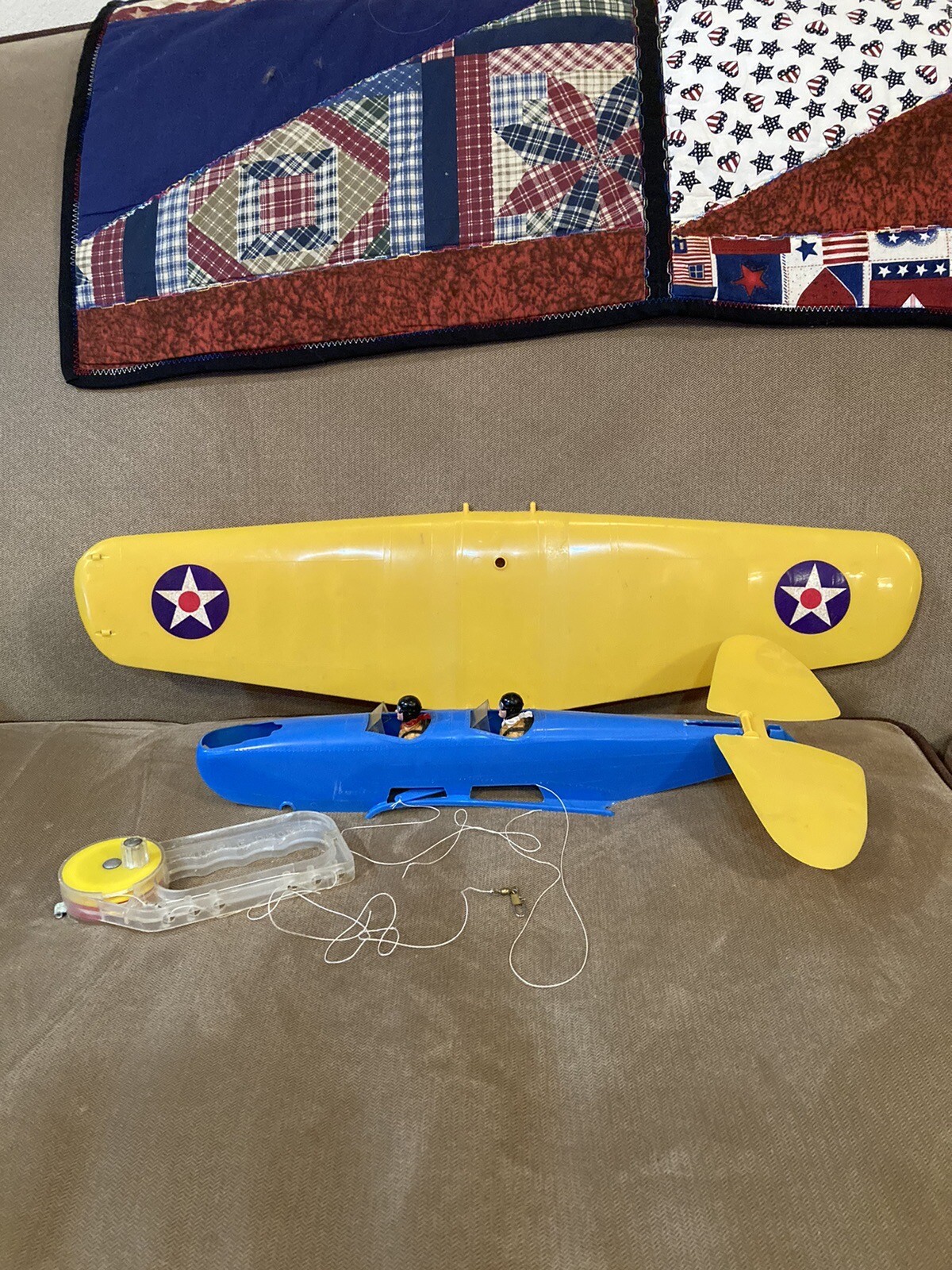 Vintage COX Toy Thimble Drome Airplane Plane Blue Yellow eBay