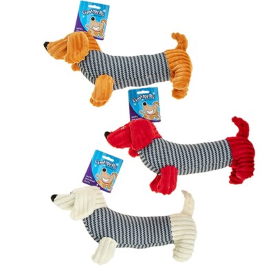 35cm Sausage Dog Toy Plush Tough Quality Pet Puppy Chew