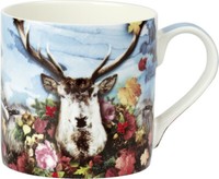 "Porzellan-Tasse\"Albert\"Hirsch*Alpenchic Hirschkopf Herbst Rosen Becher*Bonechina"