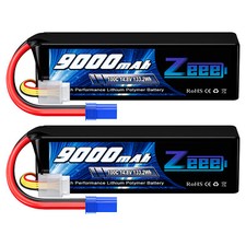 2x Zeee 14.8V 100C 4S Lipo Battery 9000mAh EC5 for RC Car Truck Helicopter Boat