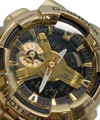 Casio GM-110G G-Shock Quartz Men's Watch Gold xBlack Dial Ana-Digi
