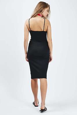 topshop lace up dress Topshop Lace Up Midi Dress Slim Fit Black Size 0 NWT