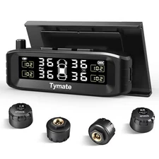 Wireless Solar Tire Pressure Monitoring System with 4 Sensors 0-87 PSI